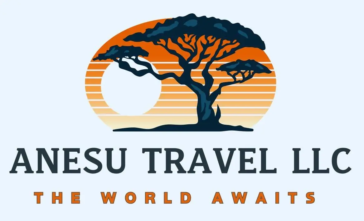 Logo of Yesu Travel featuring a stylized tree and sun.